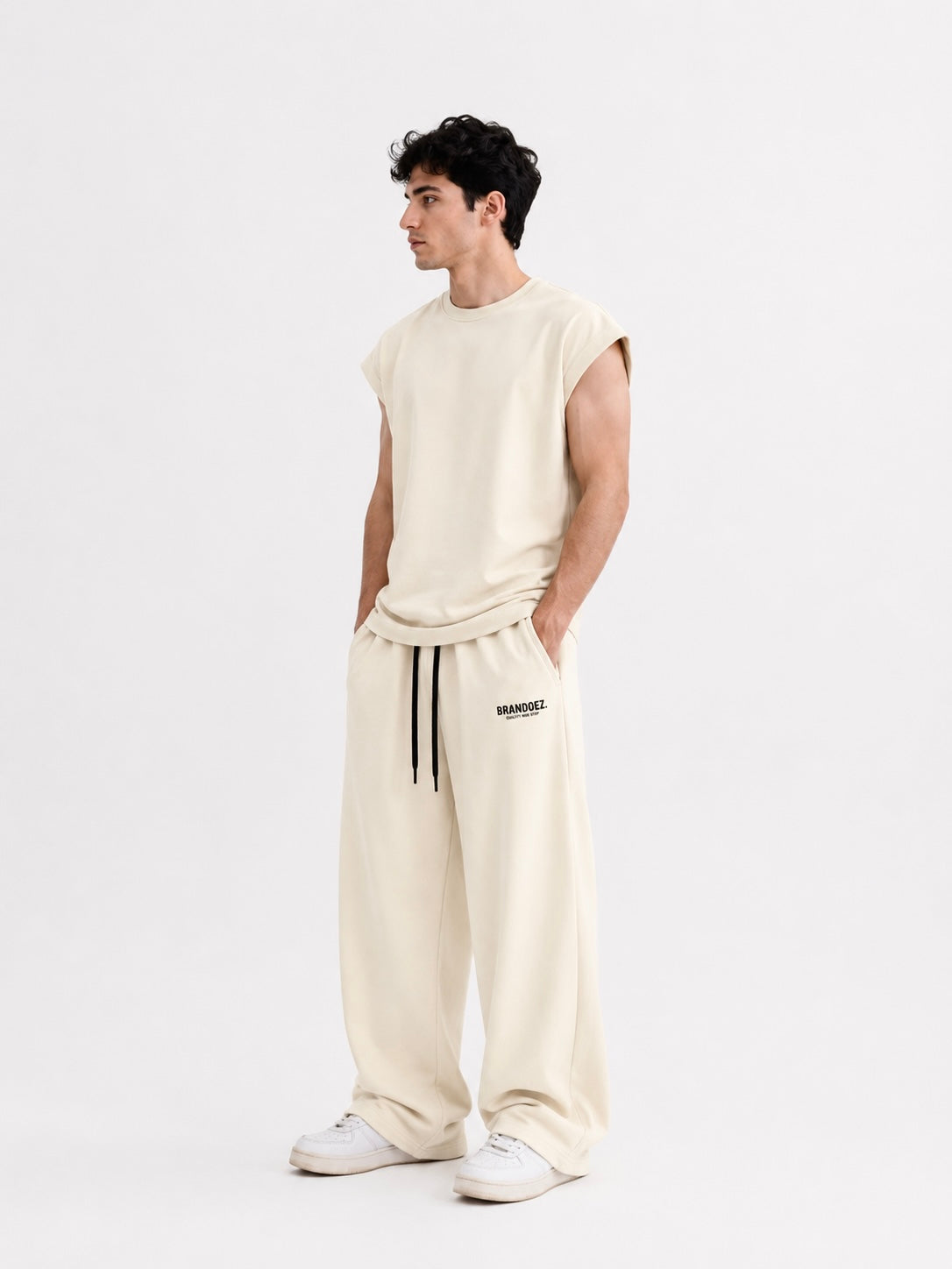 Cream Basic Tracksuit