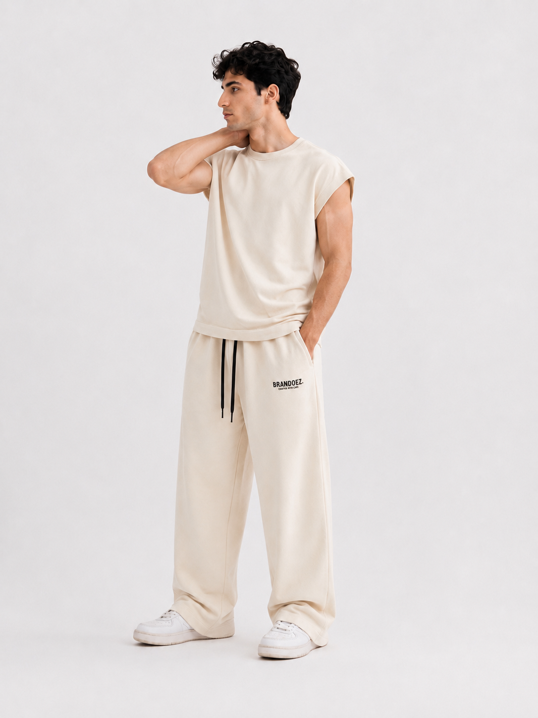 Cream Basic Tracksuit
