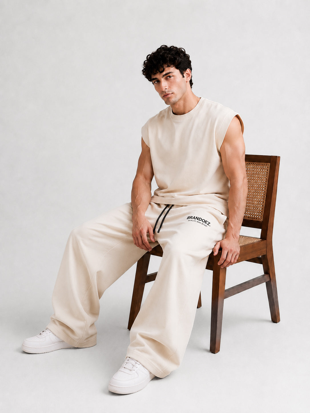 Cream Basic Tracksuit