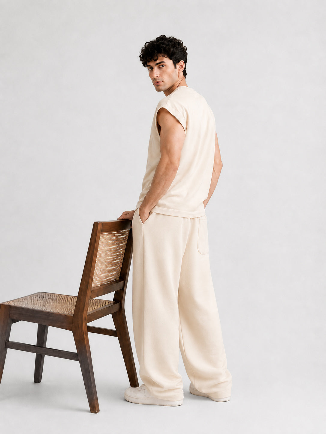 Cream Basic Tracksuit